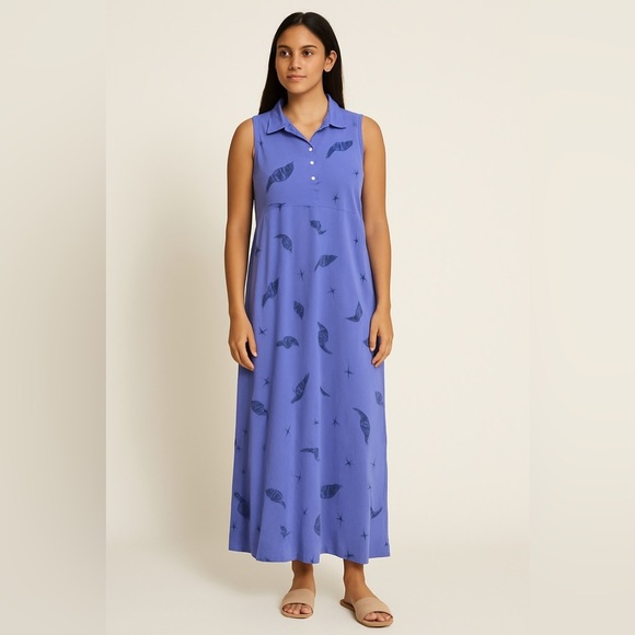 Zipcode Design Purple Seashell Starfish Beach Polo Maxi Dress M - Picture 8 of 8